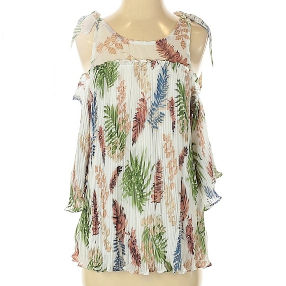 Grace & Lace Tops - Grace & Lace Pleated Paradise Cold Shoulder Top